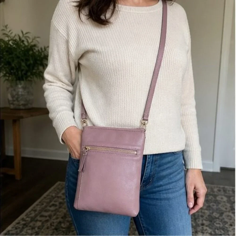 Burgundy Nylon Crossbody Bag